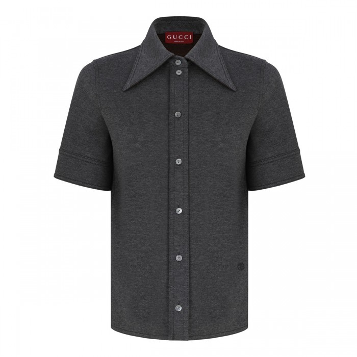 Wool cotton jersey shirt