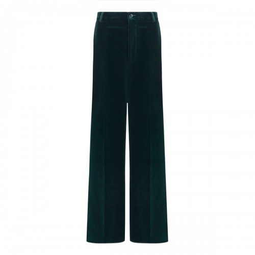 Dark green cotton velvet pants