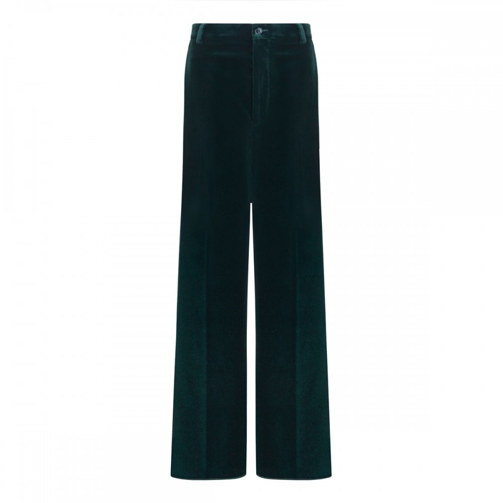 Dark green cotton velvet pants