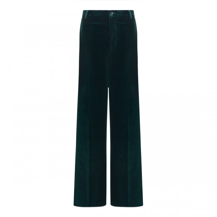 Dark green cotton velvet pants