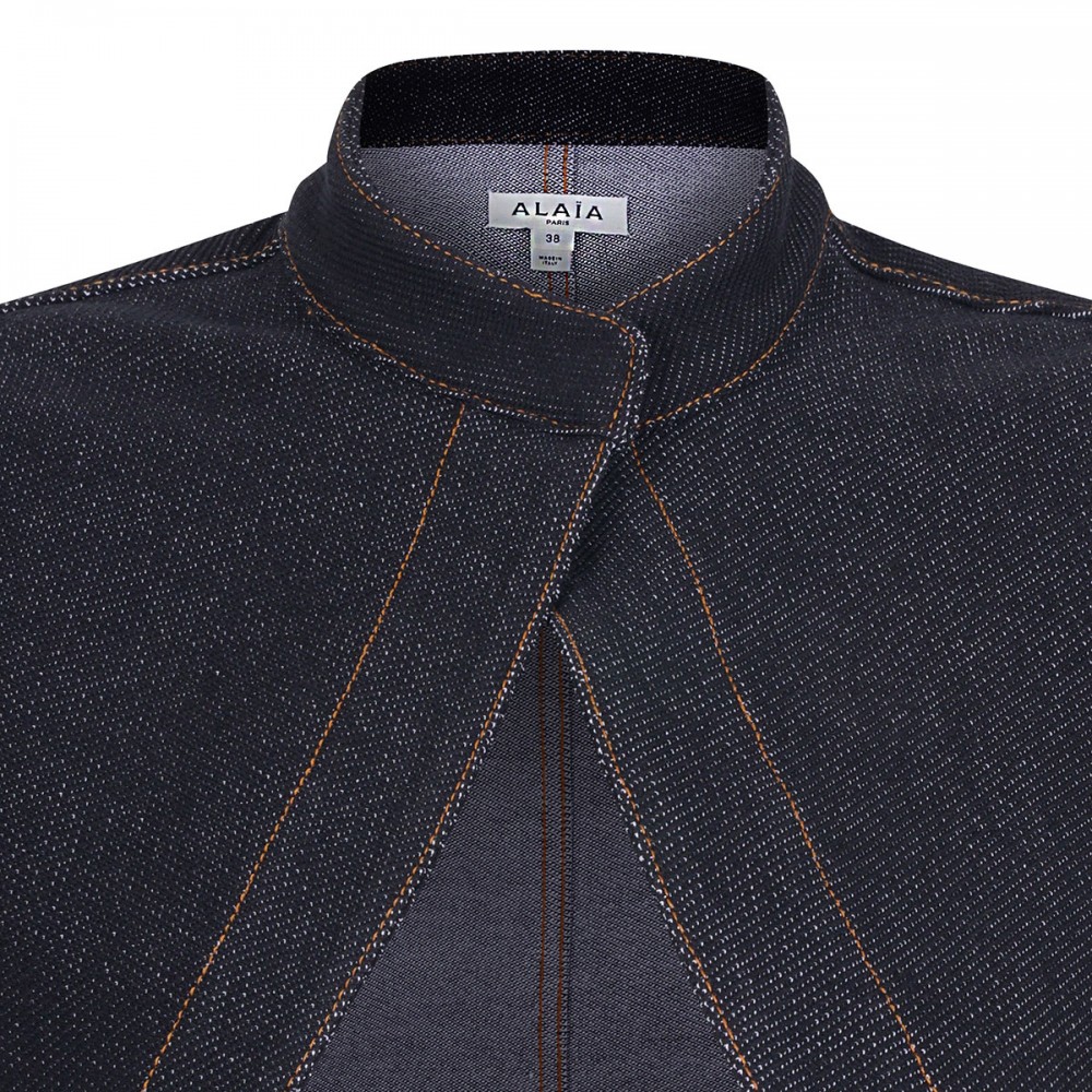 Denim cropped cut-out jacket