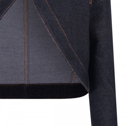 Denim cropped cut-out jacket 2