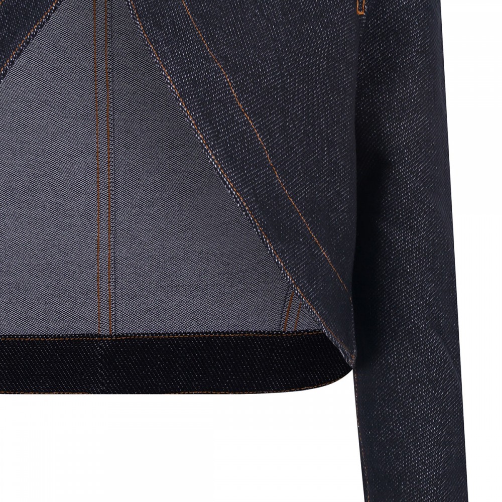Denim cropped cut-out jacket