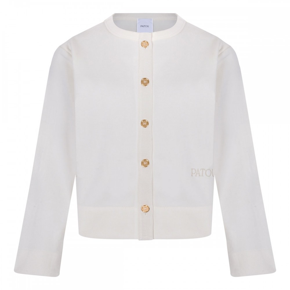 Cotton fleece cardigan