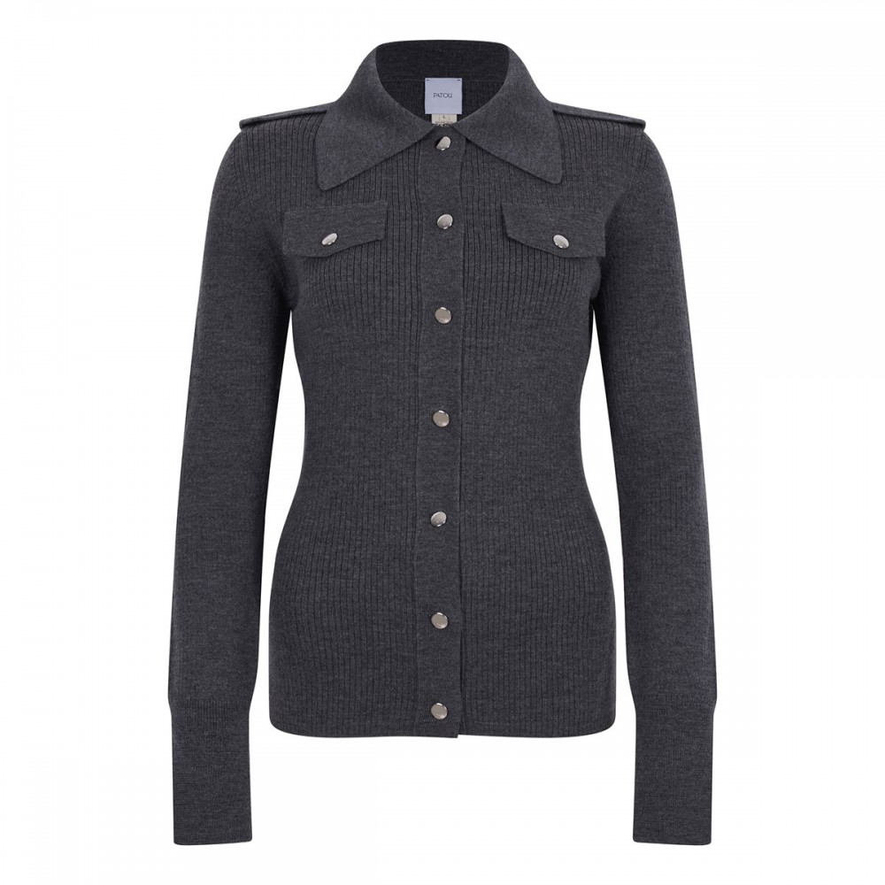 Ribbed knit wool shirt