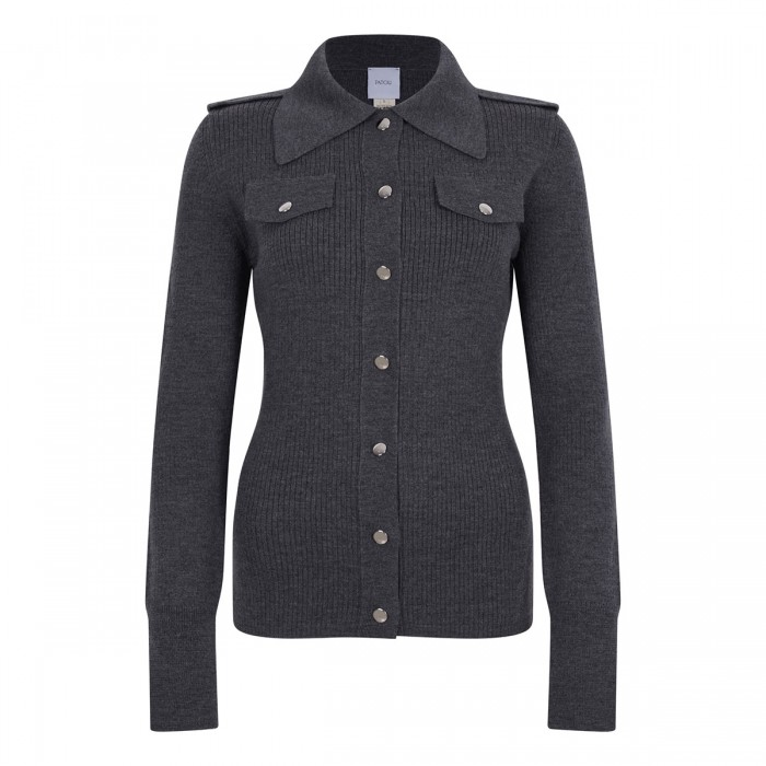 Ribbed knit wool shirt