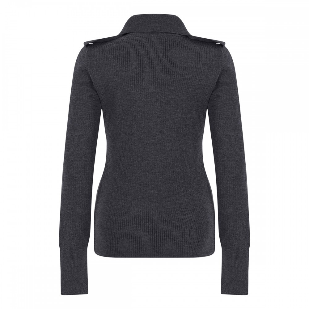 Ribbed knit wool shirt