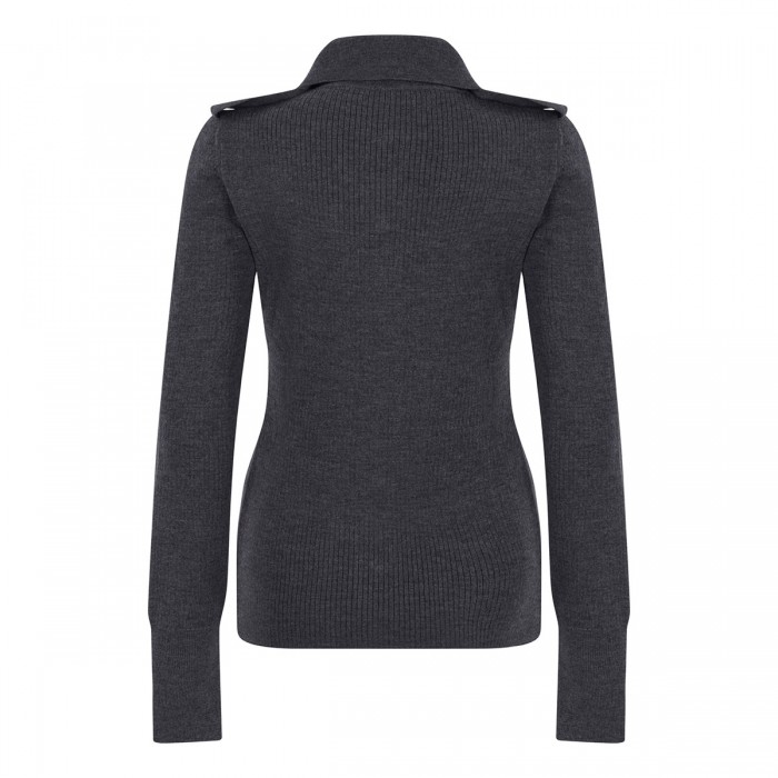 Ribbed knit wool shirt