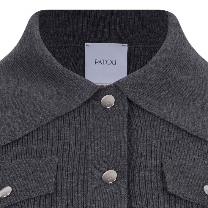 Ribbed knit wool shirt