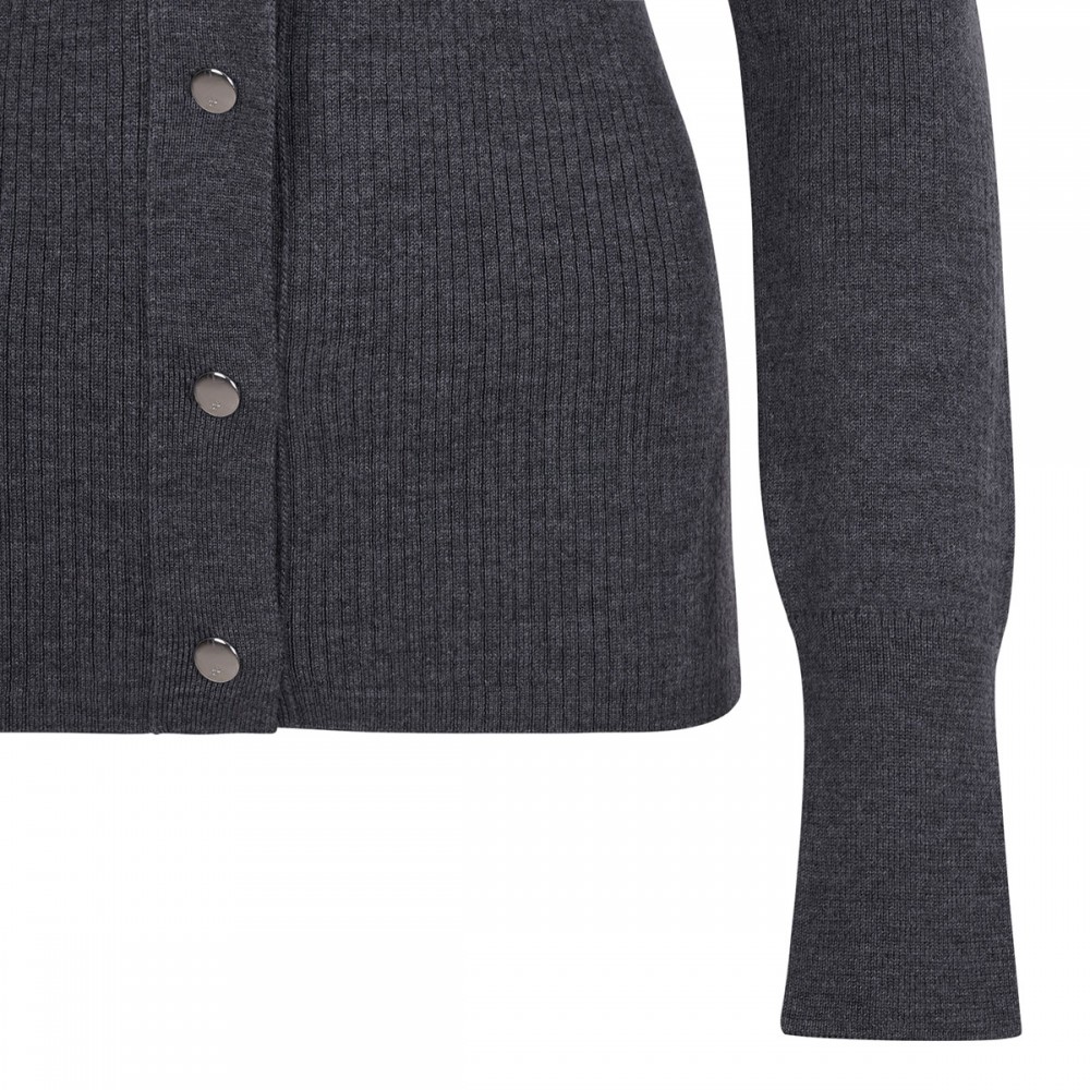 Ribbed knit wool shirt