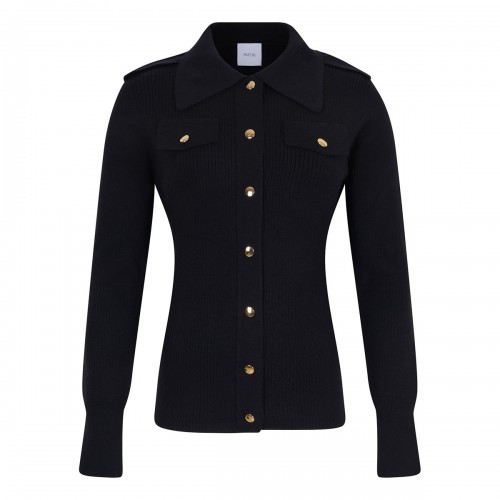 Ribbed knit wool shirt