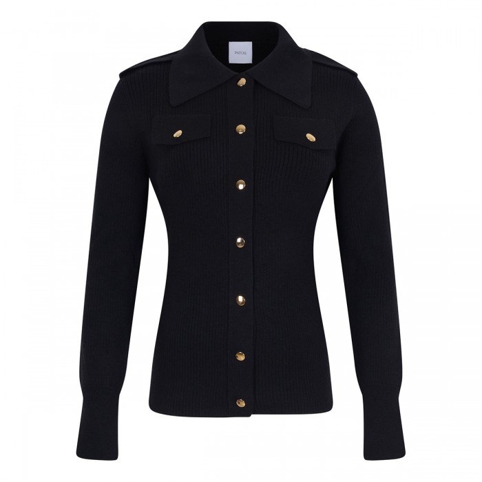 Ribbed knit wool shirt