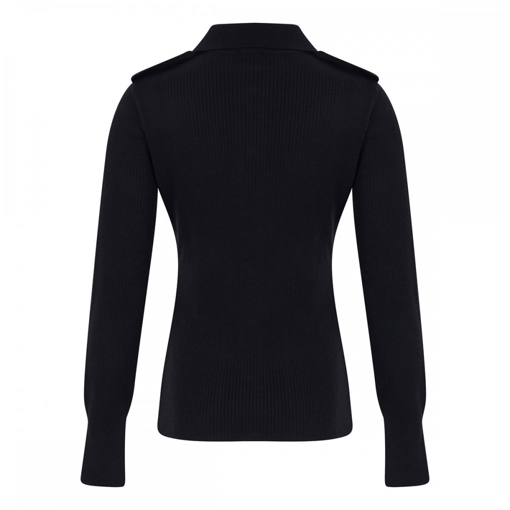 Ribbed knit wool shirt