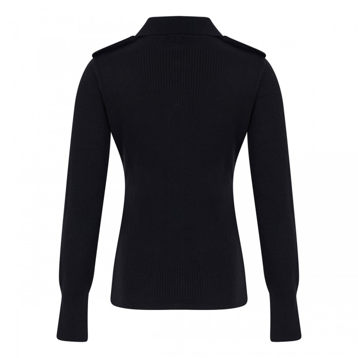 Ribbed knit wool shirt