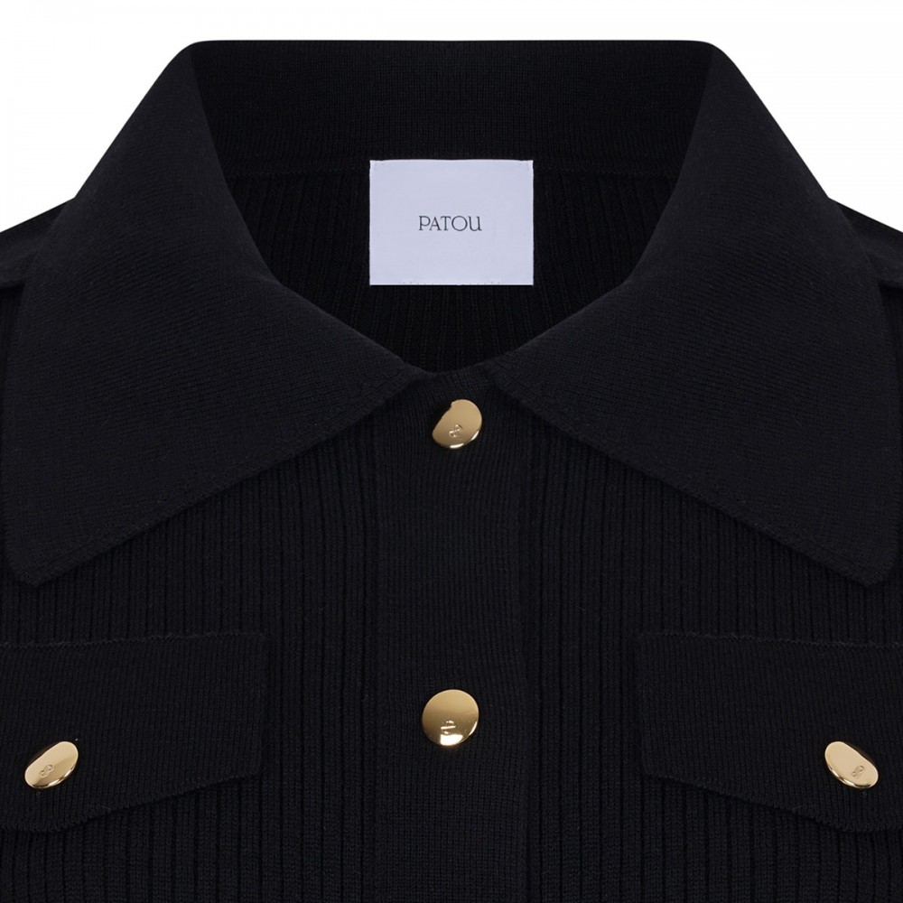 Ribbed knit wool shirt