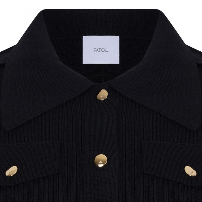 Ribbed knit wool shirt