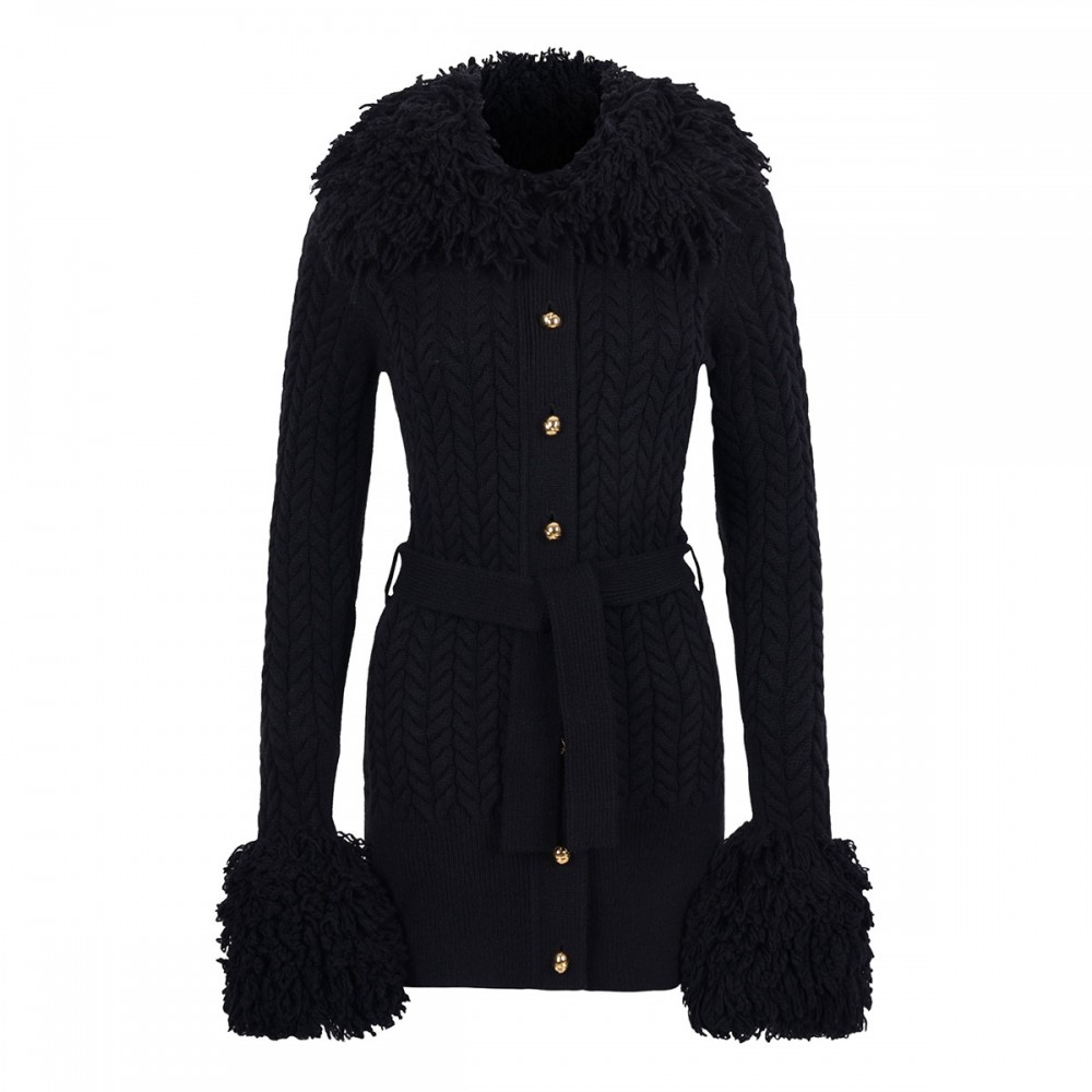 Fringed long cardigan