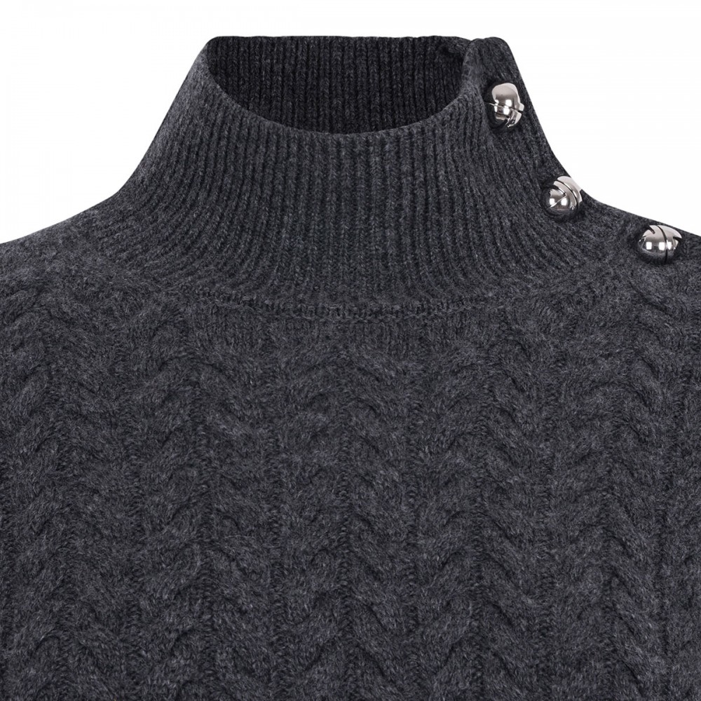 Fringed wool blend sweater