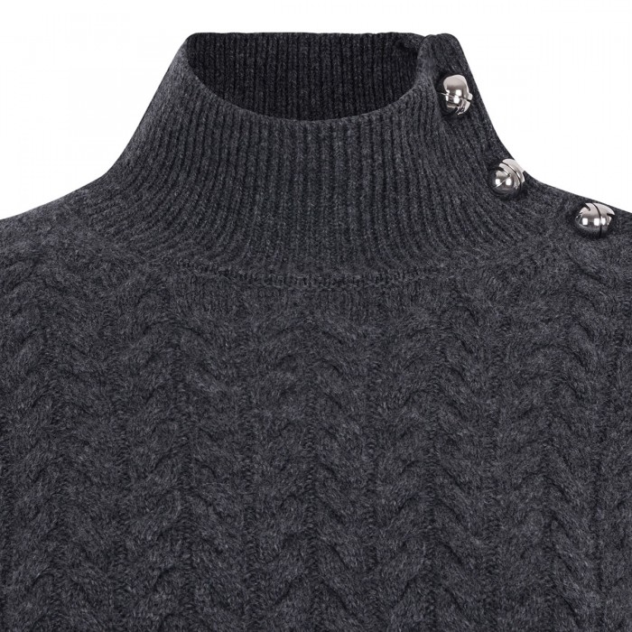 Fringed wool blend sweater