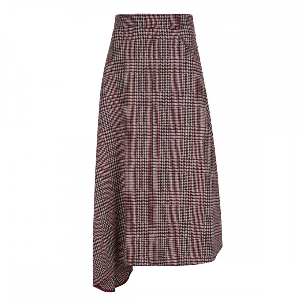 Asymmetric midi skirt
