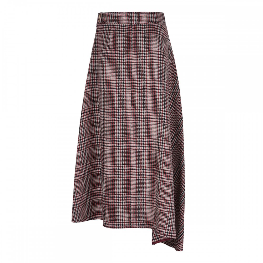 Asymmetric midi skirt