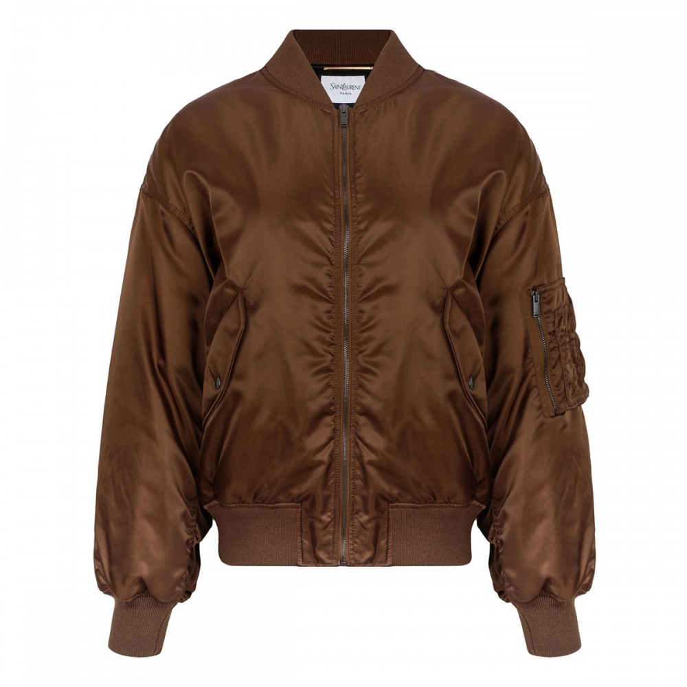 Shiny nylon bomber jacket