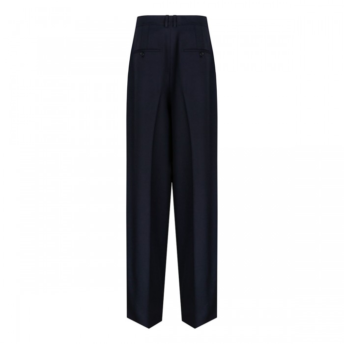 Wool gabardine wide pants