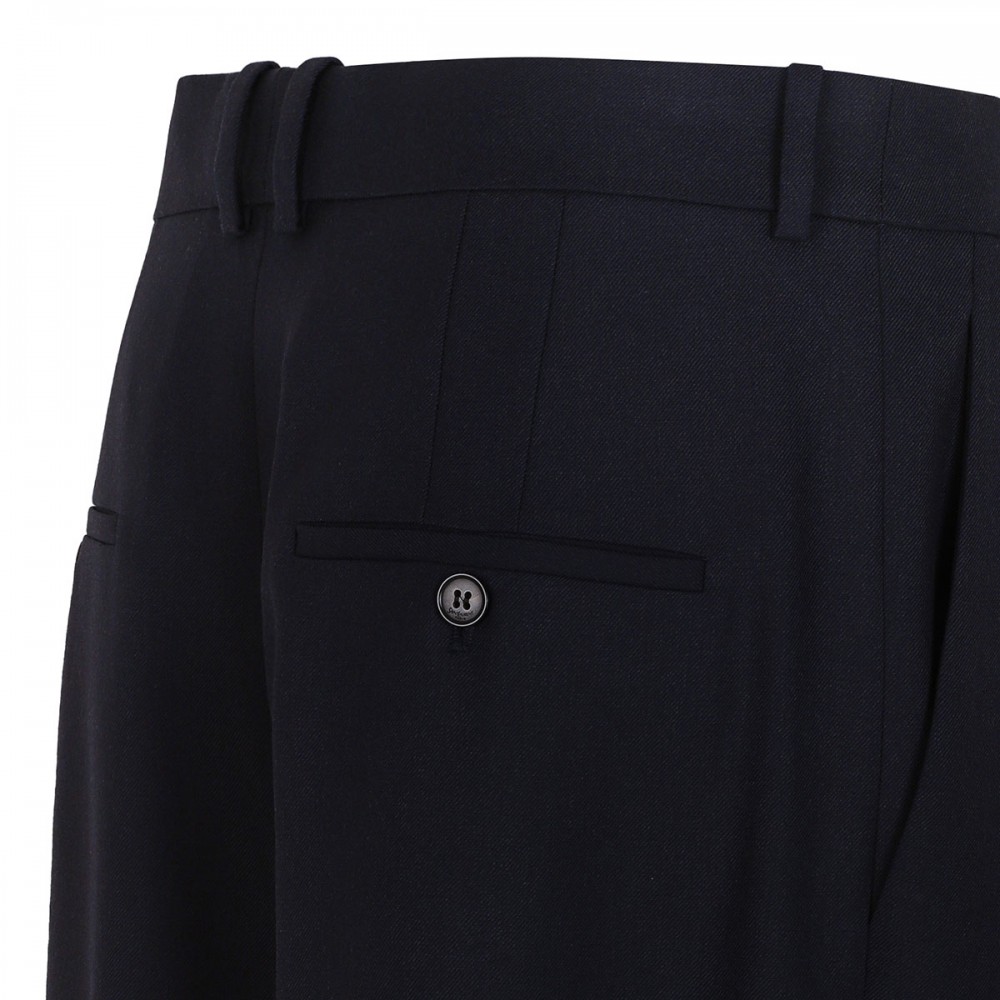 Wool gabardine wide pants