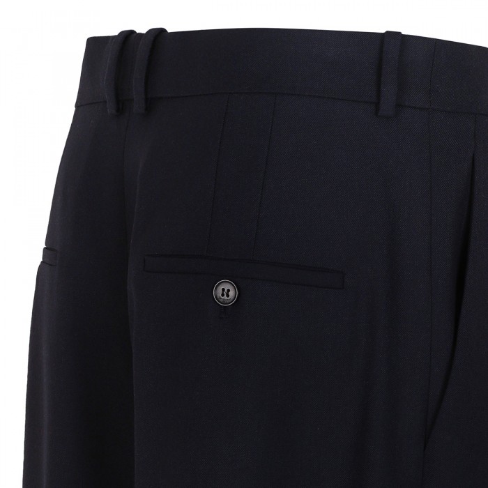 Wool gabardine wide pants