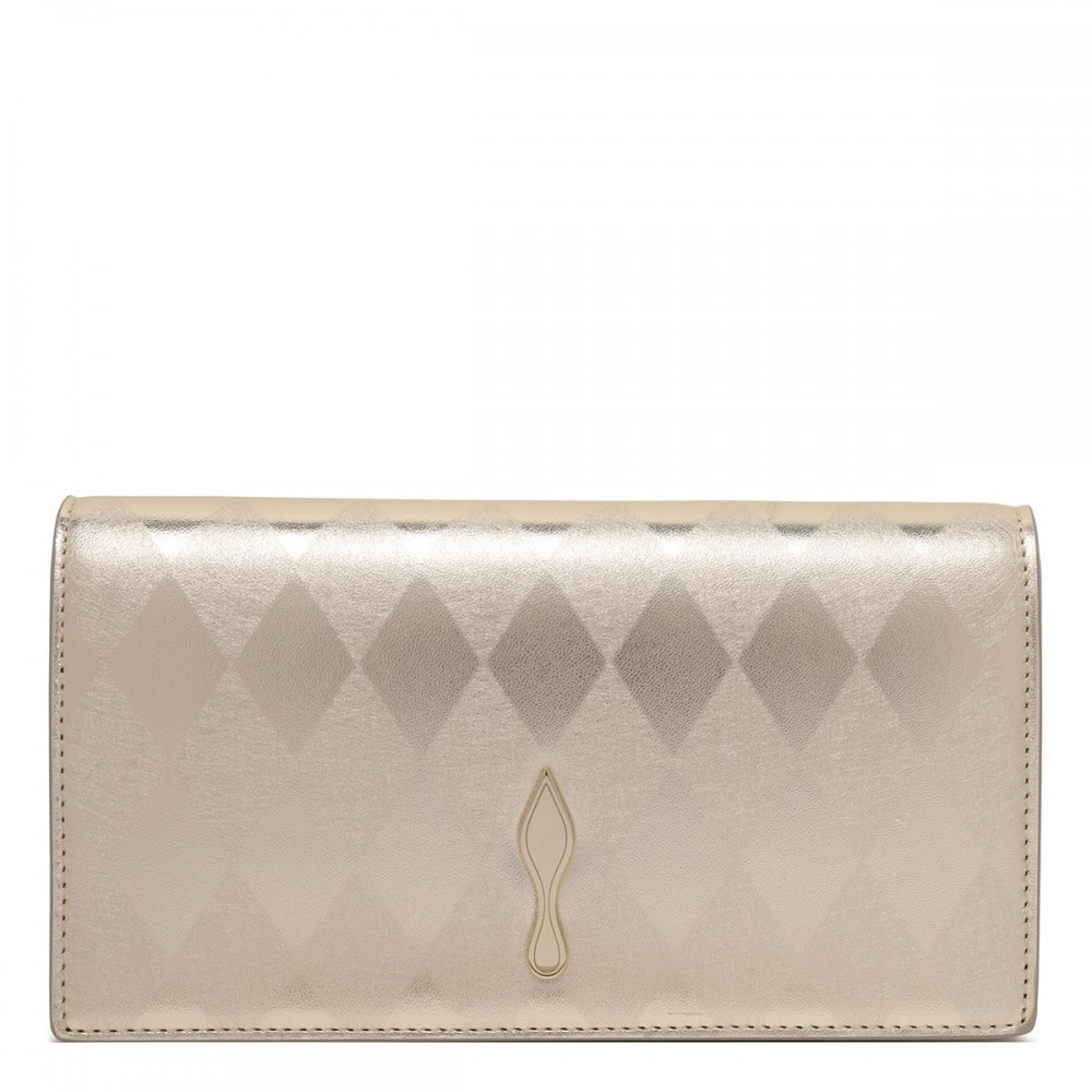 Bettina diamond-shaped leather clutch