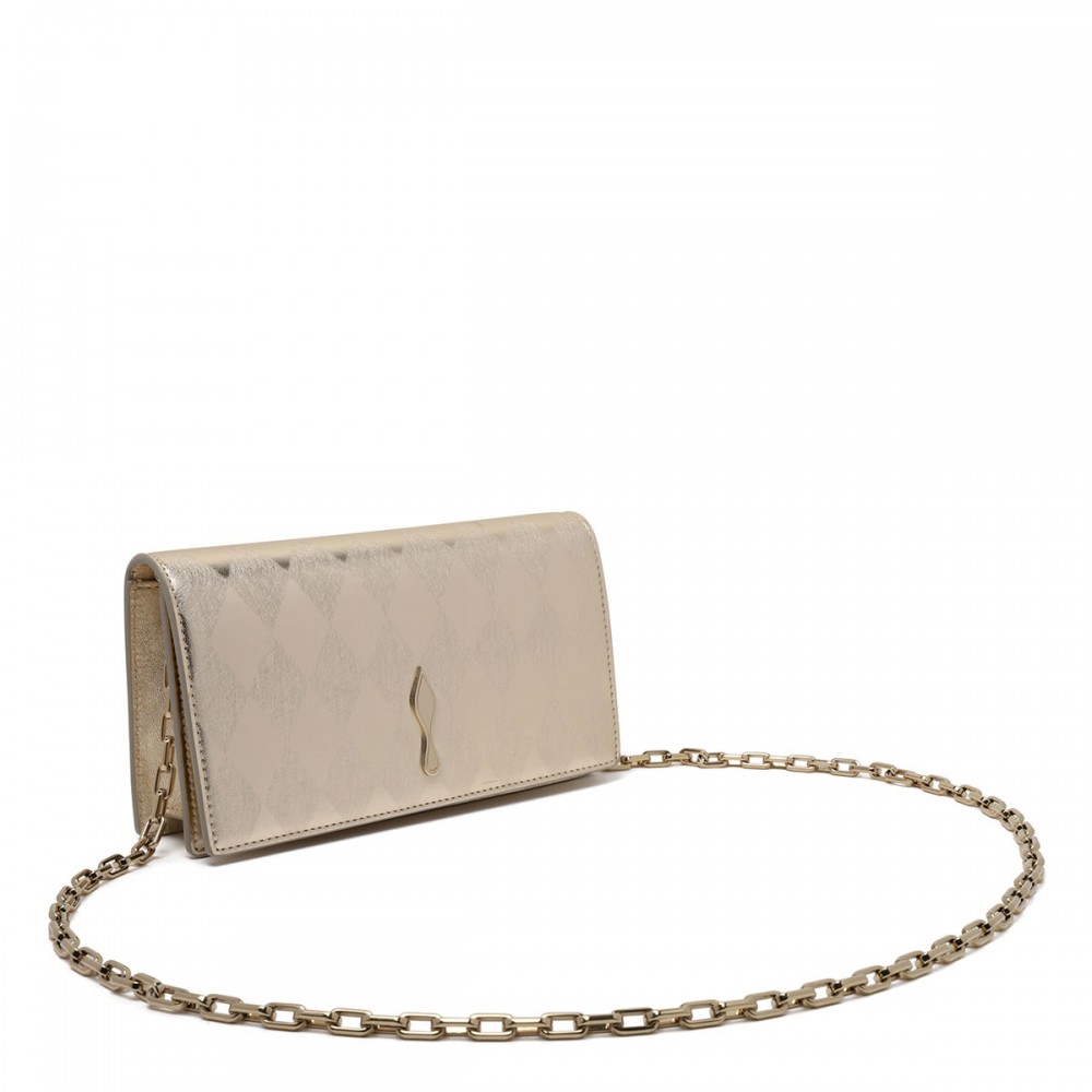 Bettina diamond-shaped leather clutch