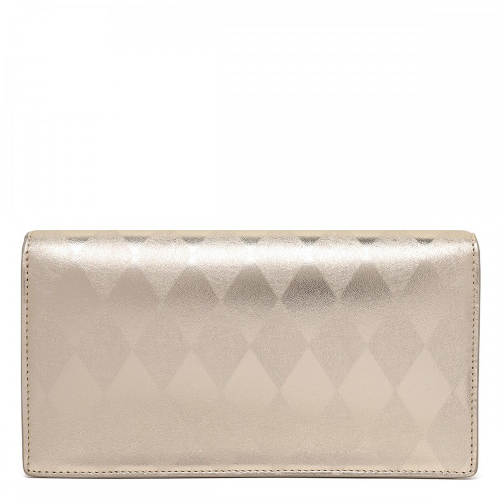 Bettina diamond-shaped leather clutch