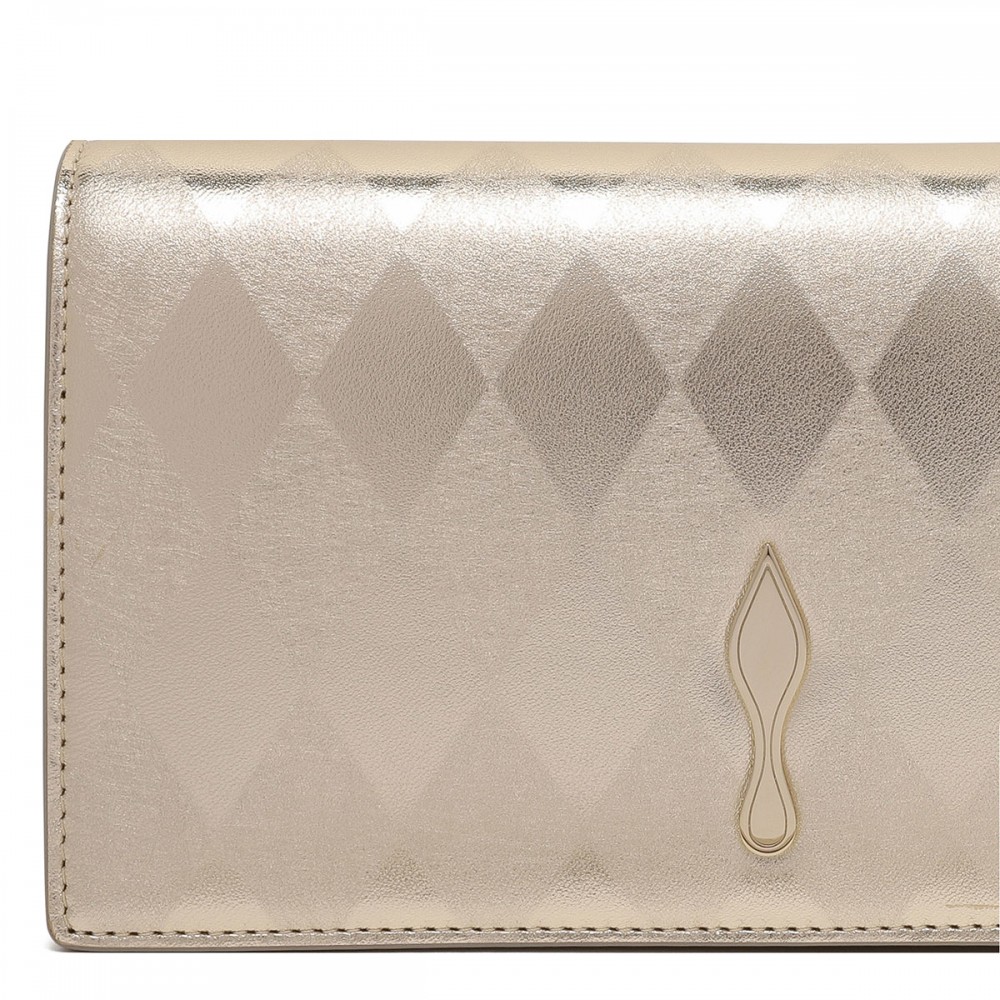 Bettina diamond-shaped leather clutch