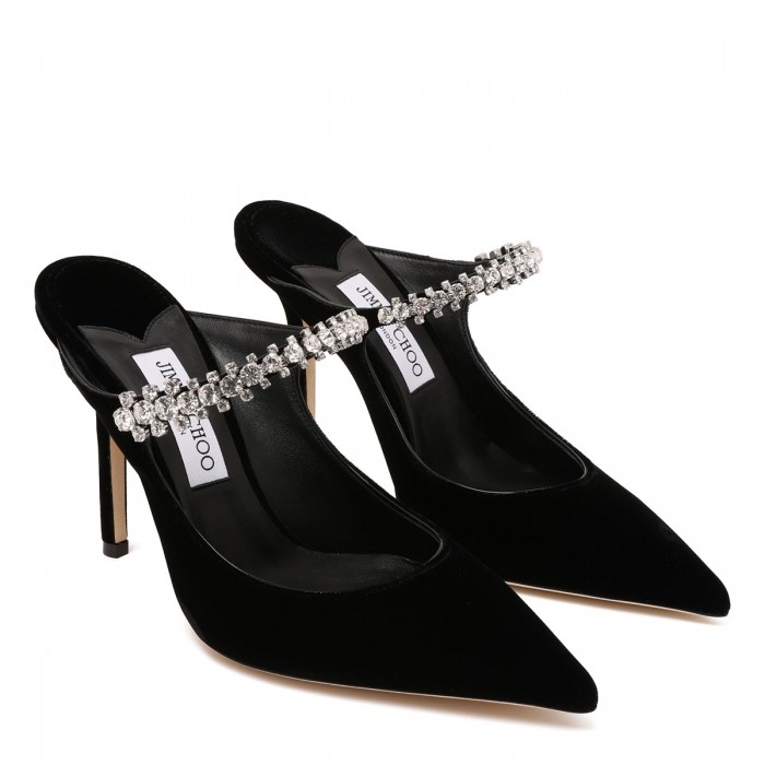 Bing 100 black velvet mules