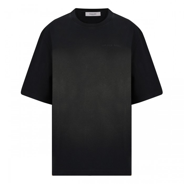 Black cotton jersey T-shirt