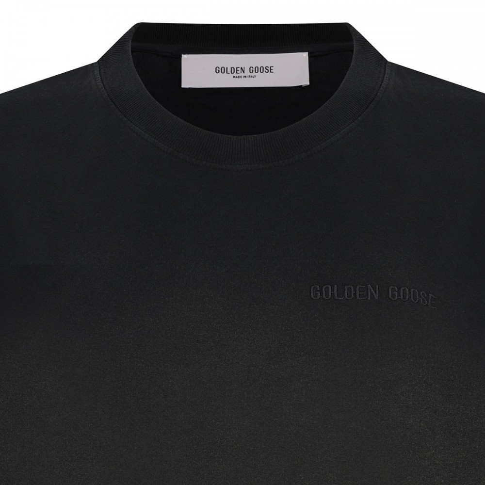 Black cotton jersey T-shirt