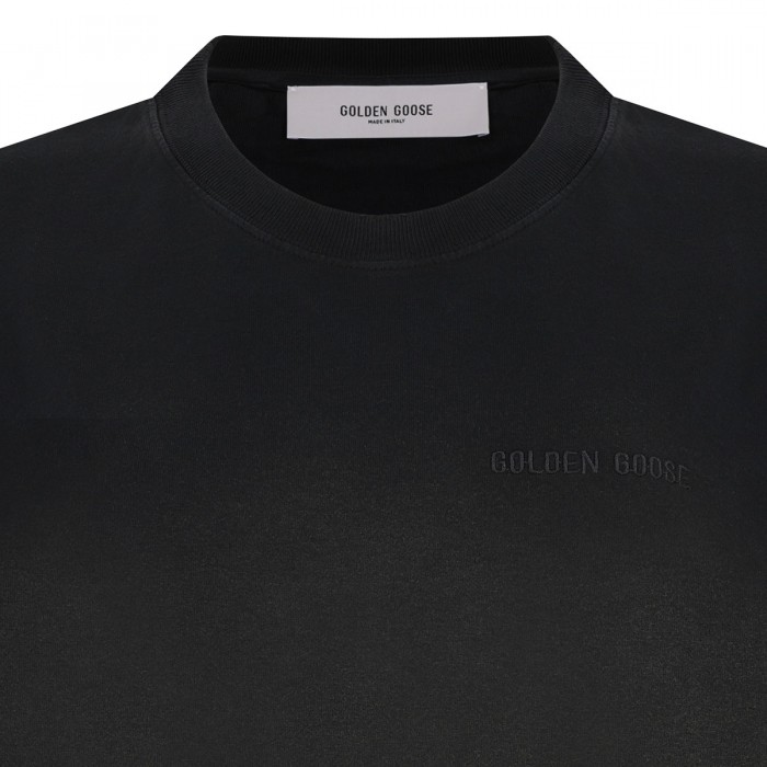Black cotton jersey T-shirt