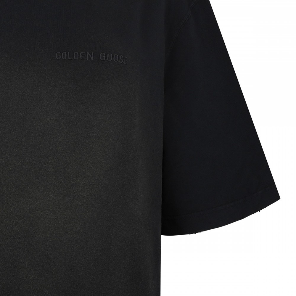 Black cotton jersey T-shirt