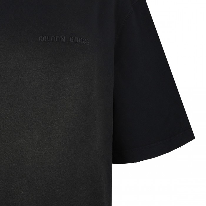 Black cotton jersey T-shirt