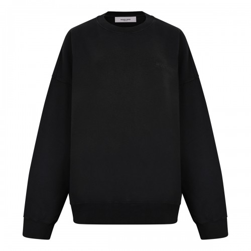Worn black cotton sweatshirt