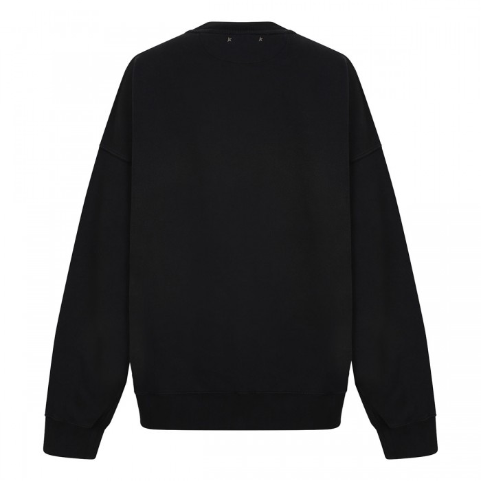 Worn black cotton sweatshirt