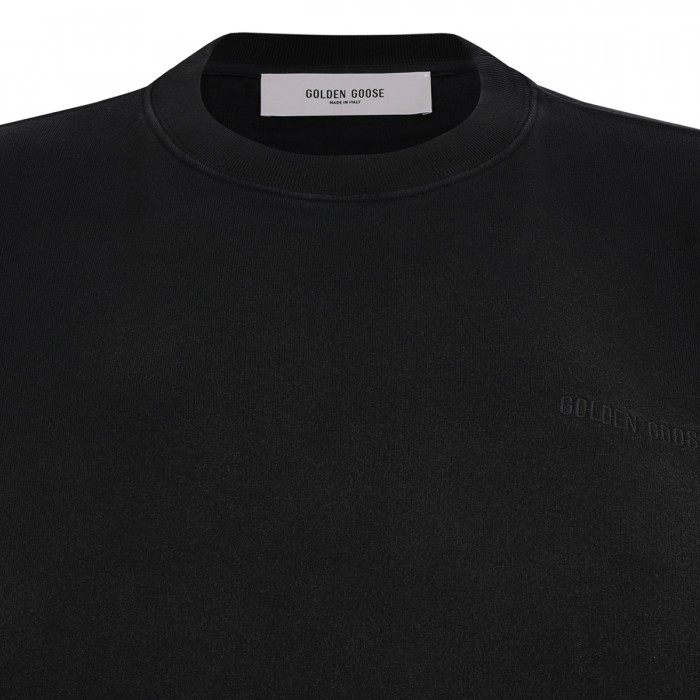 Worn black cotton sweatshirt