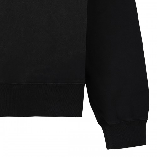 Worn black cotton sweatshirt 2