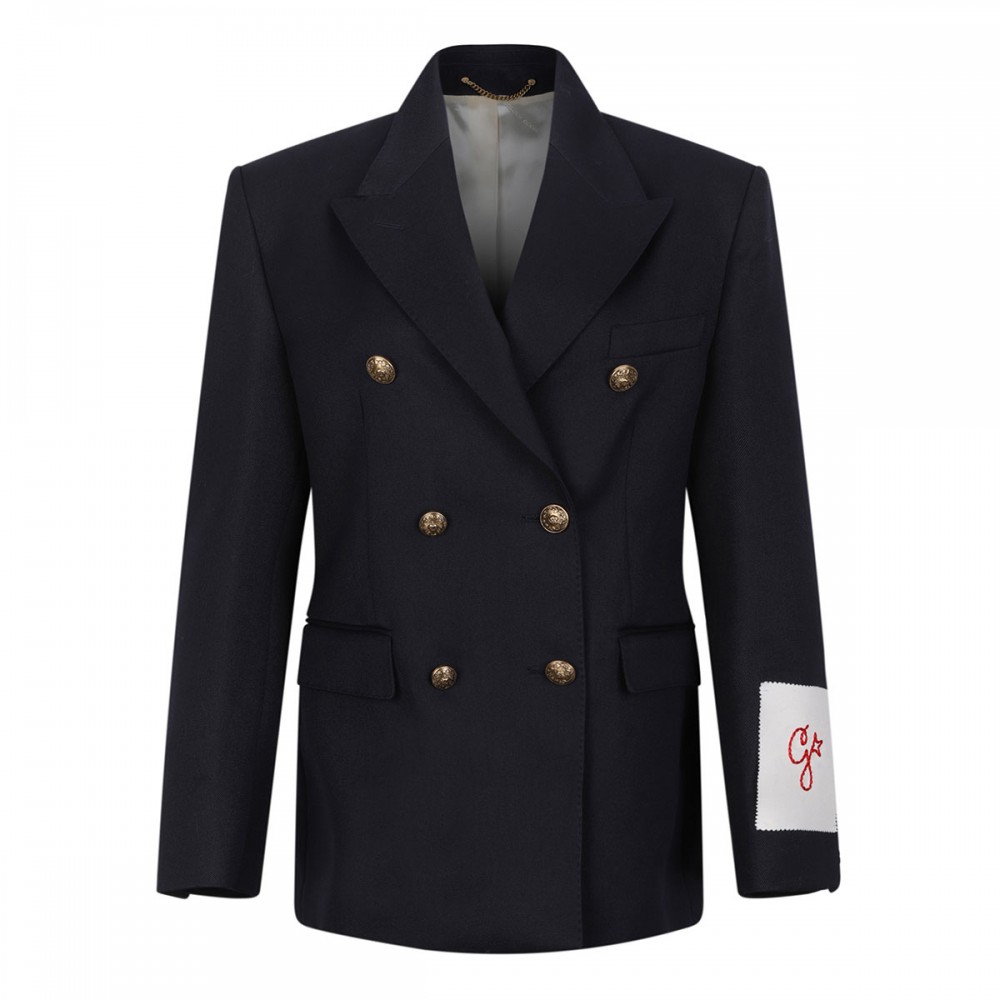 Dark blue double-breasted blazer