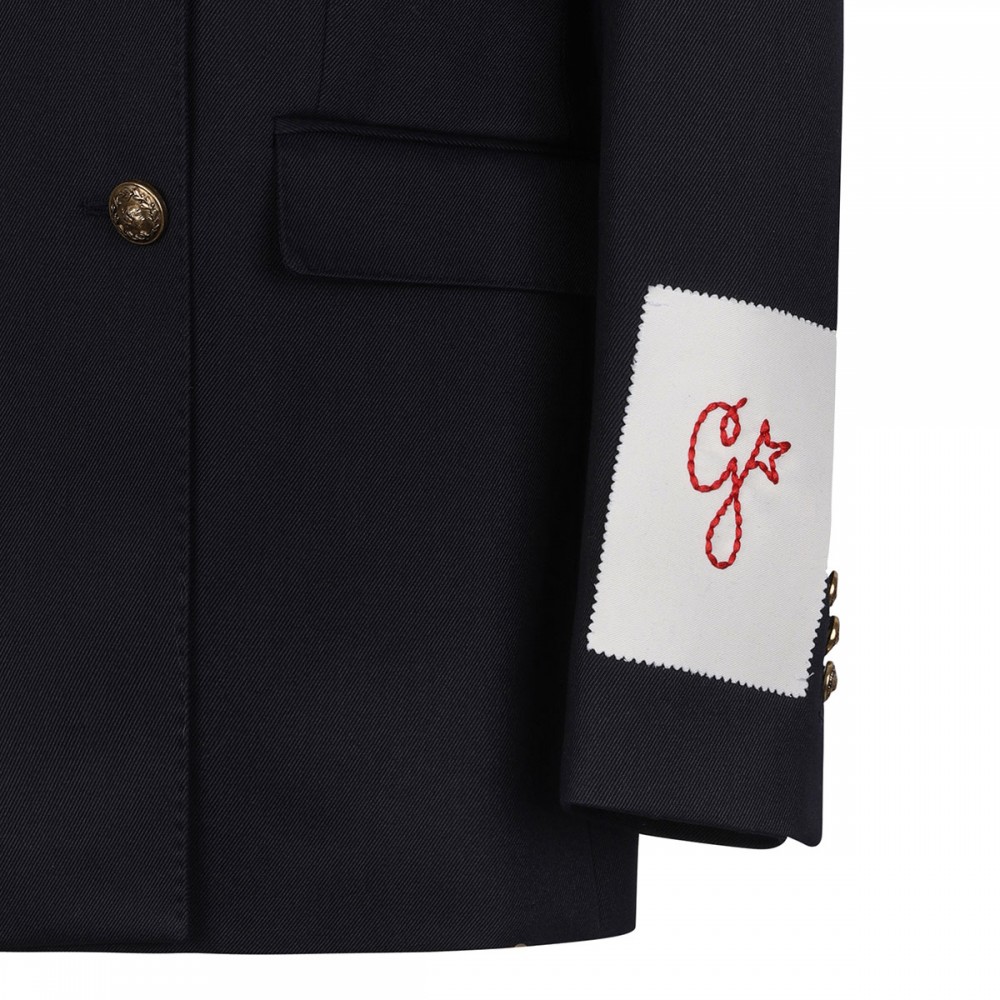 Dark blue double-breasted blazer