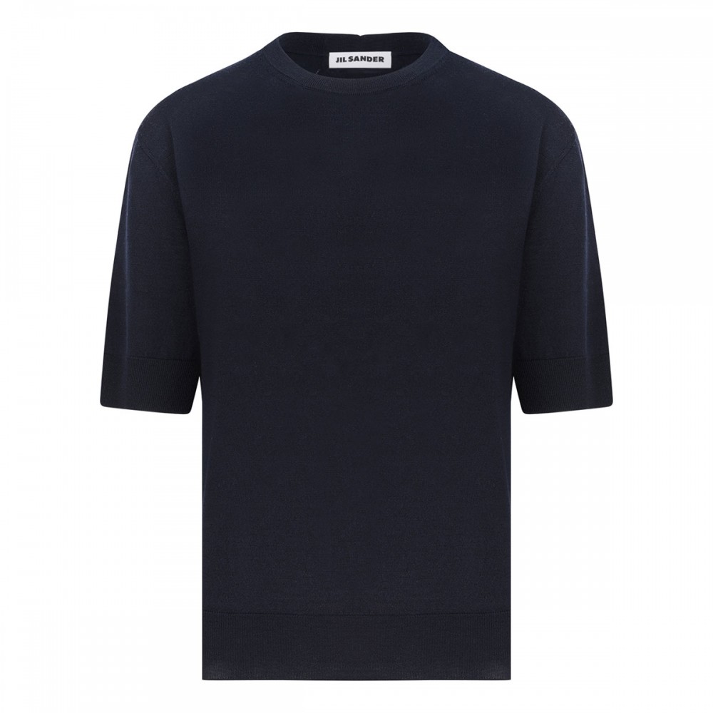 Midnight blue knit wool T-shirt