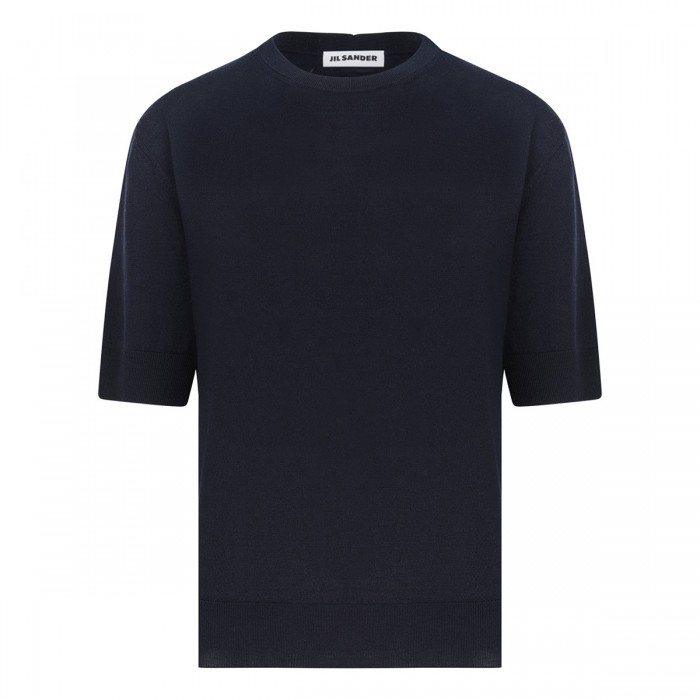 Midnight blue knit wool T-shirt