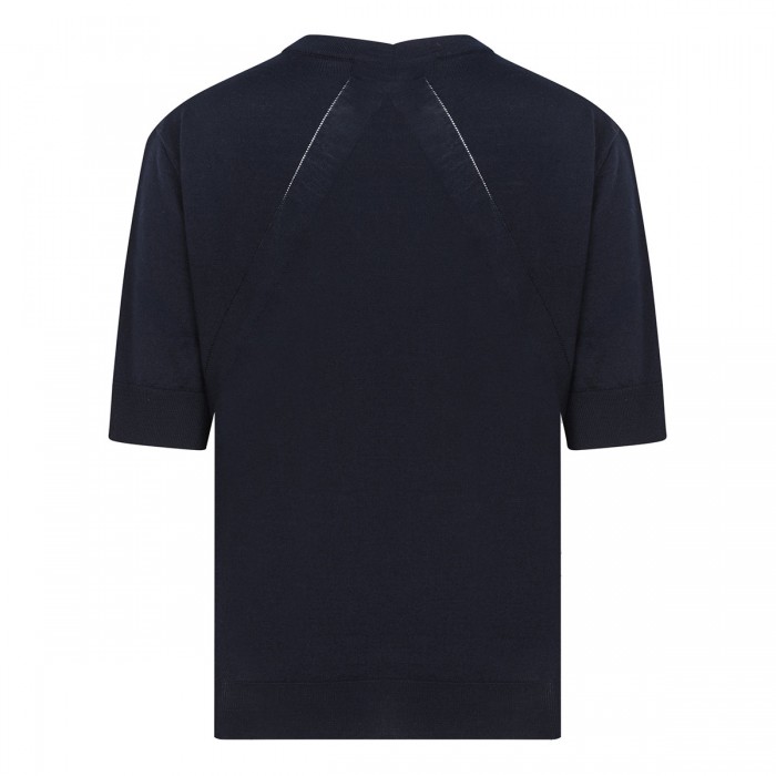 Midnight blue knit wool T-shirt