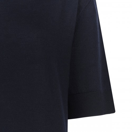 Midnight blue knit wool... 2