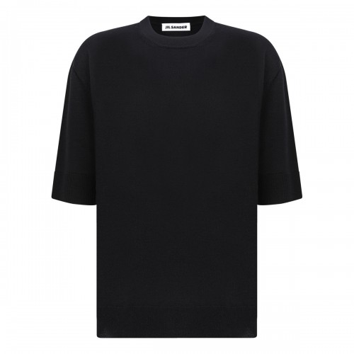 Black knit wool T-shirt